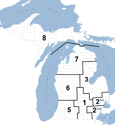 Michigan Counties Regional Map